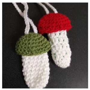Crochet Mushroom Stash Necklace
